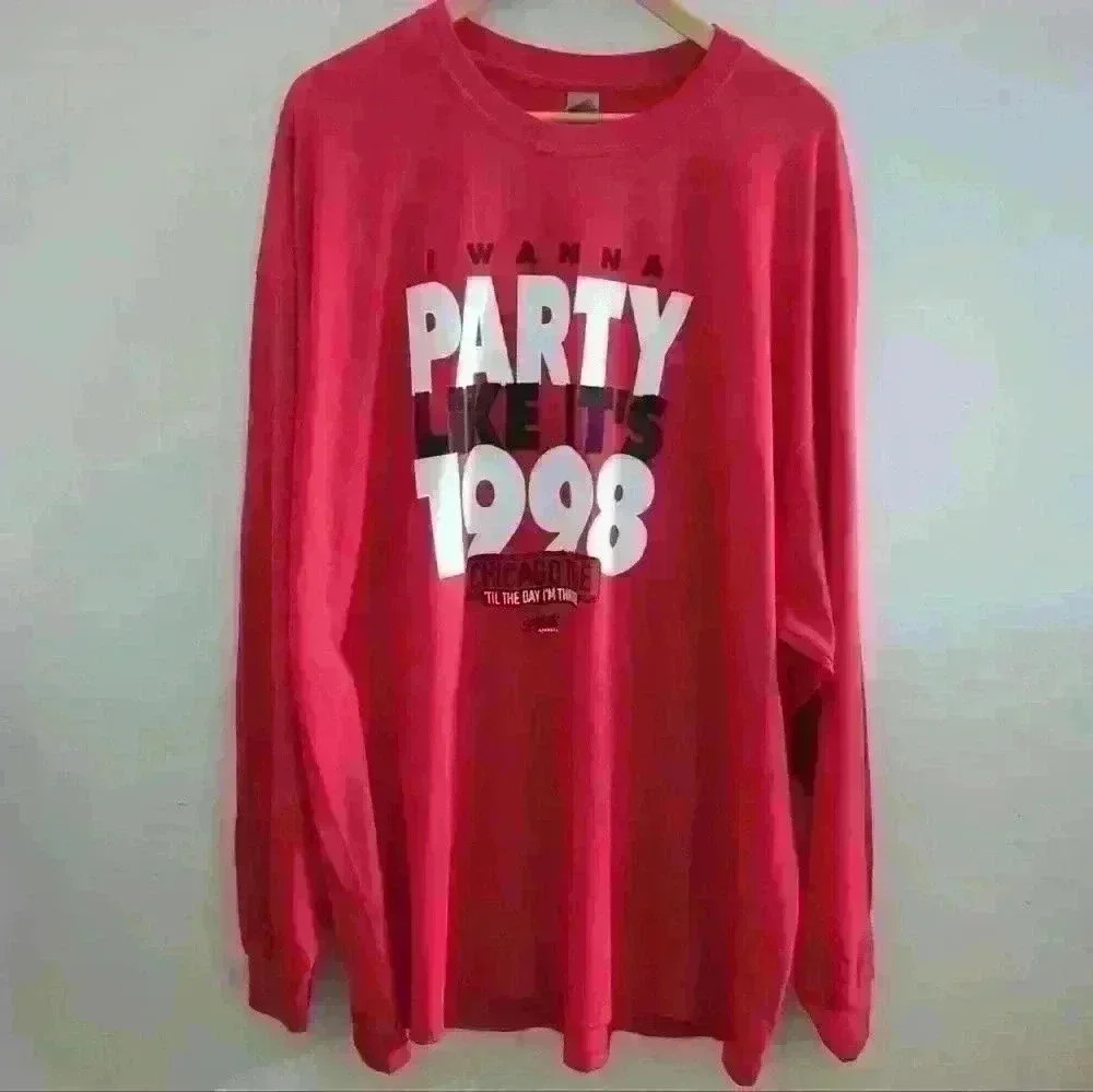 GILDAN | Men's Red Party Like Its 1998 Long Sleeved  Shirt